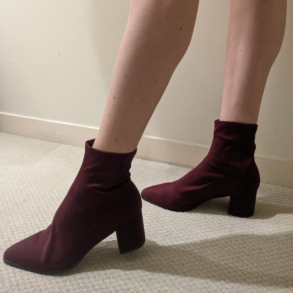 ASOS DESIGN Rally heeled sock boots - Size 11